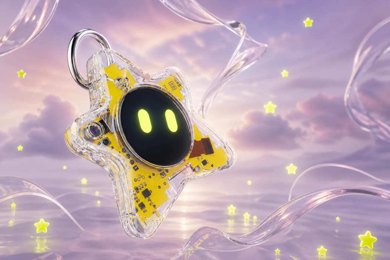 Oneira pocket companion concept floating in a lavender dreamscape — original campaign render